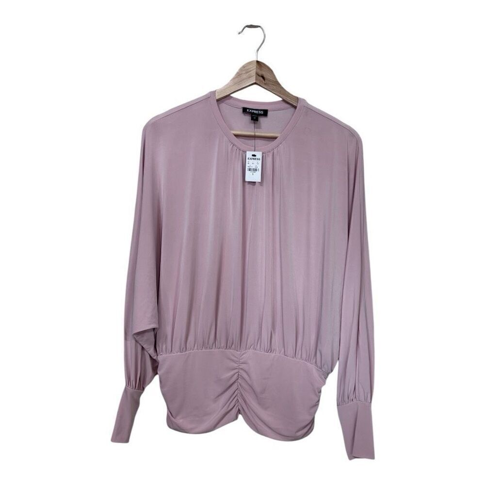 Express pink long sleeve blouse size petite small NWT